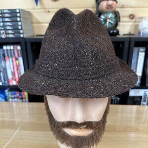 Vintage Biltmore HARRIS TWEED Scotland 100% Wool Fedora Trilby Hat Sz 7